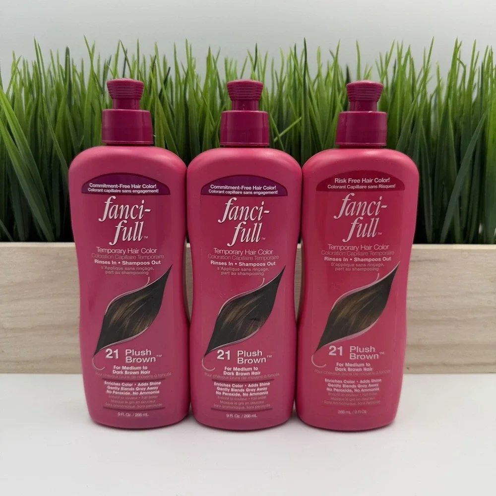 (3) Fanci‎ Full Temporary Hair Color #21 Plush Brown for Medium to Dark Brown
